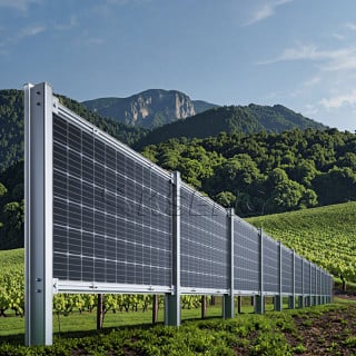 Vertical solar fence ground mount